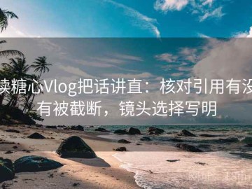 读糖心Vlog把话讲直：核对引用有没有被截断，镜头选择写明