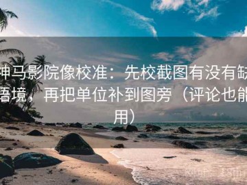 神马影院像校准：先校截图有没有缺语境，再把单位补到图旁（评论也能用）